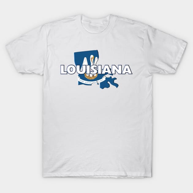 Louisiana Colored State T-Shirt by m2inspiration